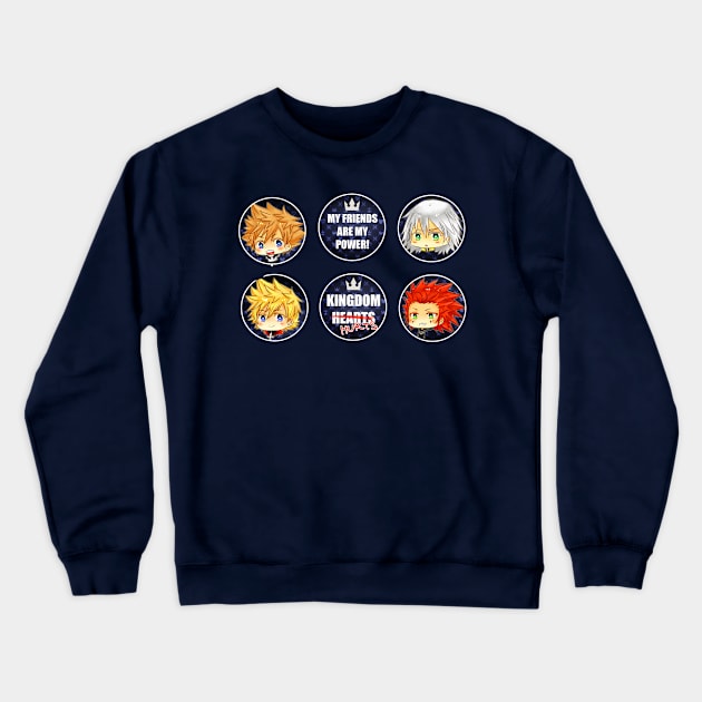 Kingdom Hearts Buttons! Crewneck Sweatshirt by candypiggy